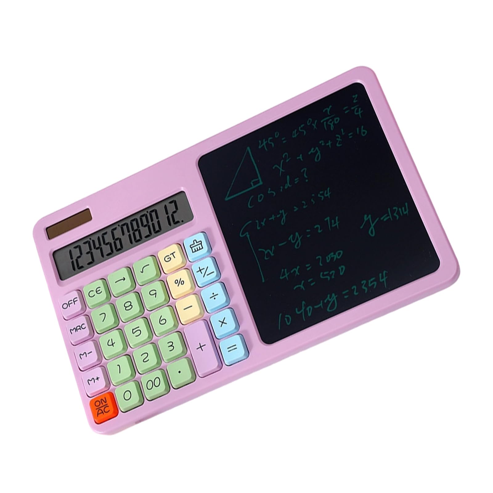 APGLSXY 12 Digit Solar Calculator Large Screen Display Power Business Finance Accounting Calculator with Writing Board Scientific with Solar Charging