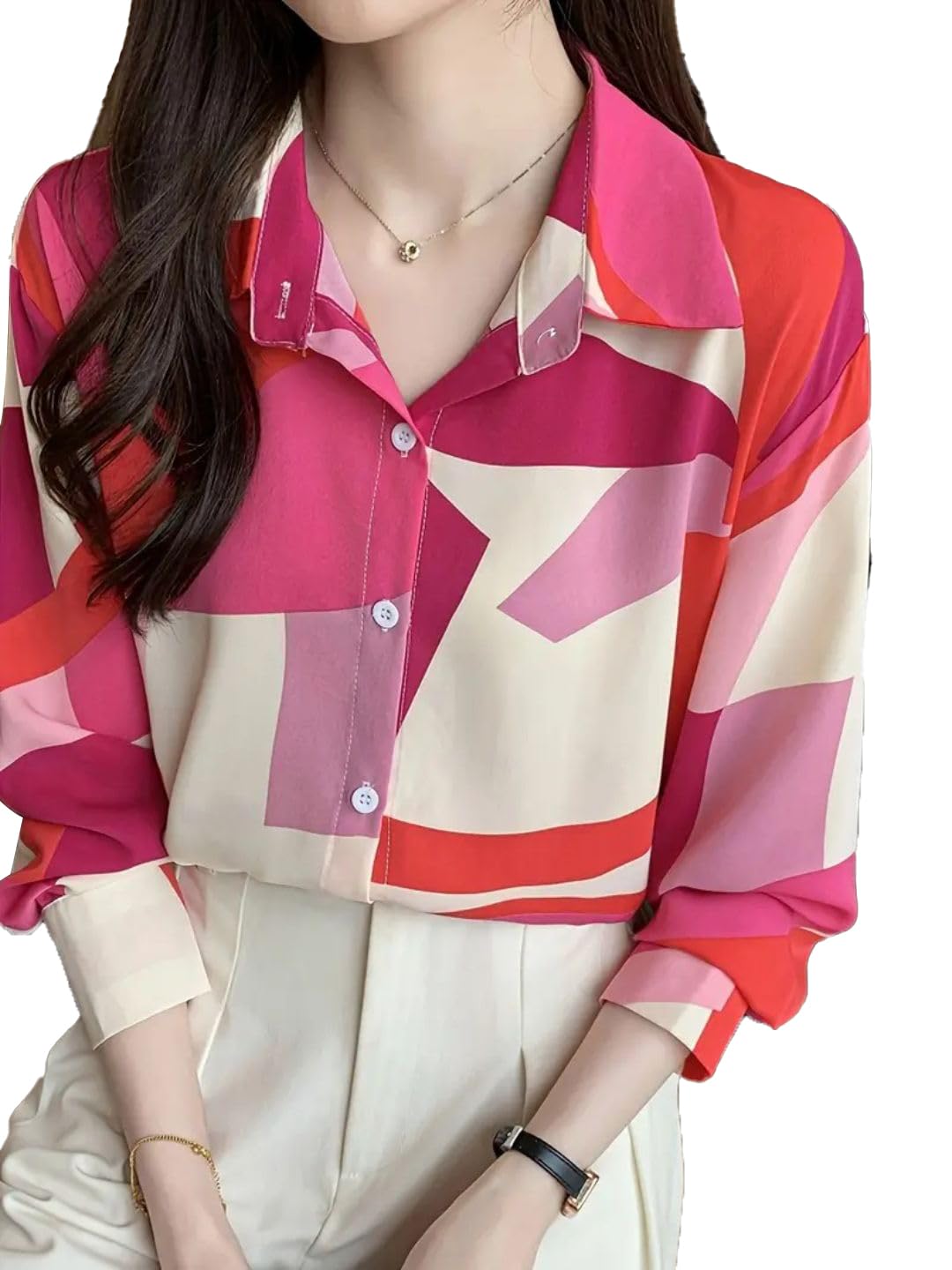 Trendy Queen Women’s Printed Straight Mandarin Neck Shirt for Women’s | Tops for Woman Shirts | Shirt for Women Stylish Western (SD778_S)