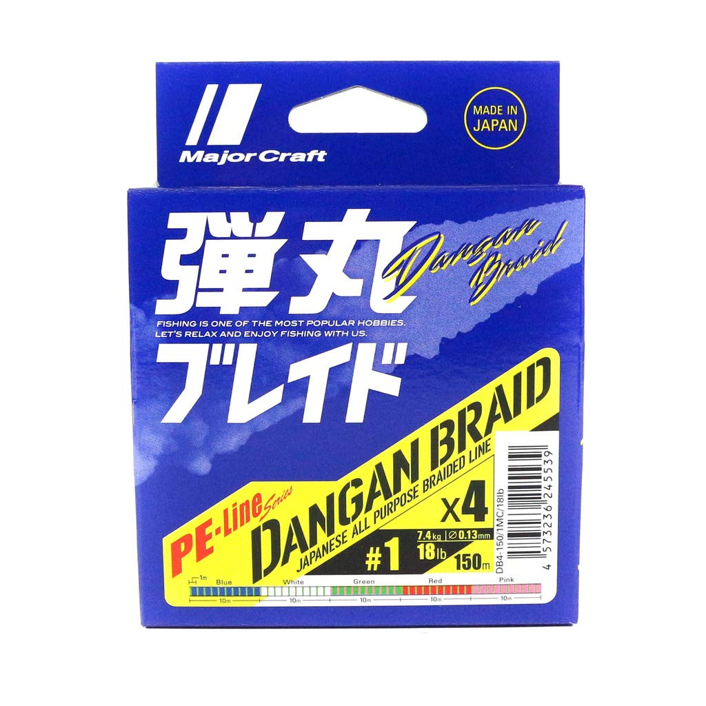 Major Craft MC Dangan Braid İp DB4 PE 1.2/0.15mm/20Lb/8.6kg/150 metre Multi