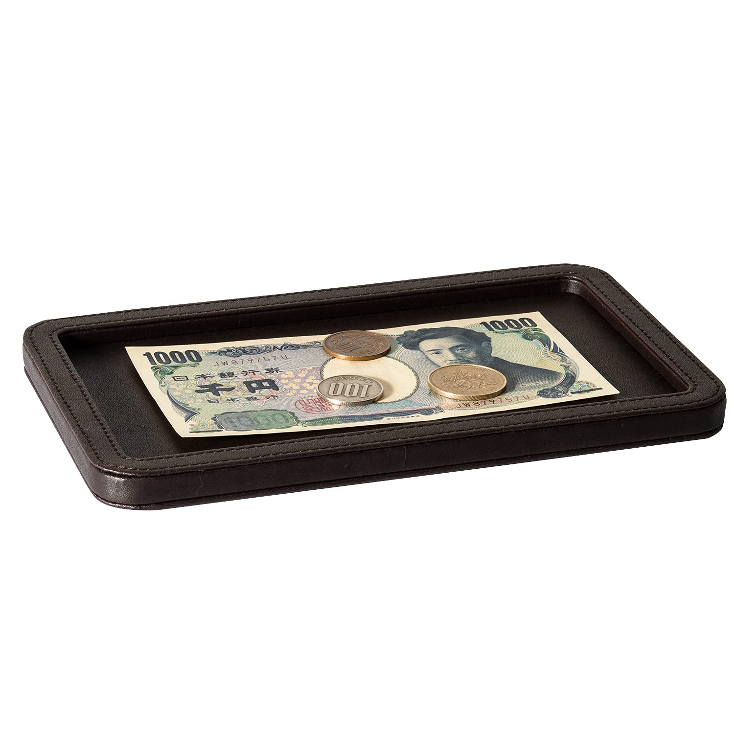 Amazon.co.jp: 友屋 レザーチェックトレイ (ブラウン) カルトン コイントレイ コイントレー : ホビー