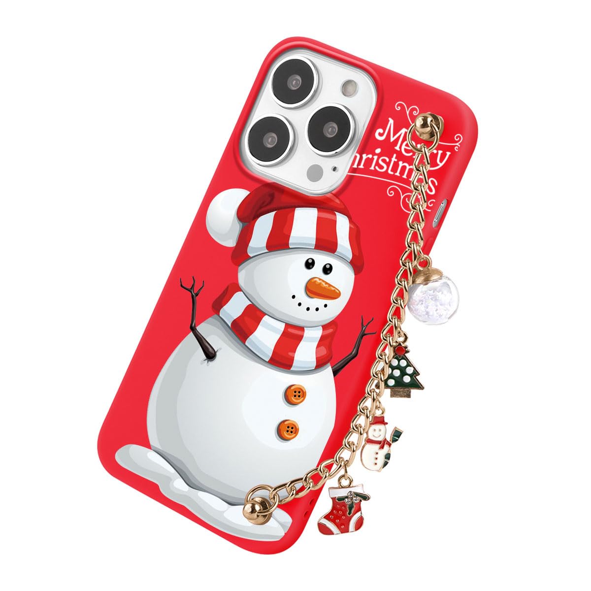 Yoedge Noël Coque Pour IPhone 17 Pro 6,3" Avec Cordon Chaîne De Poignet