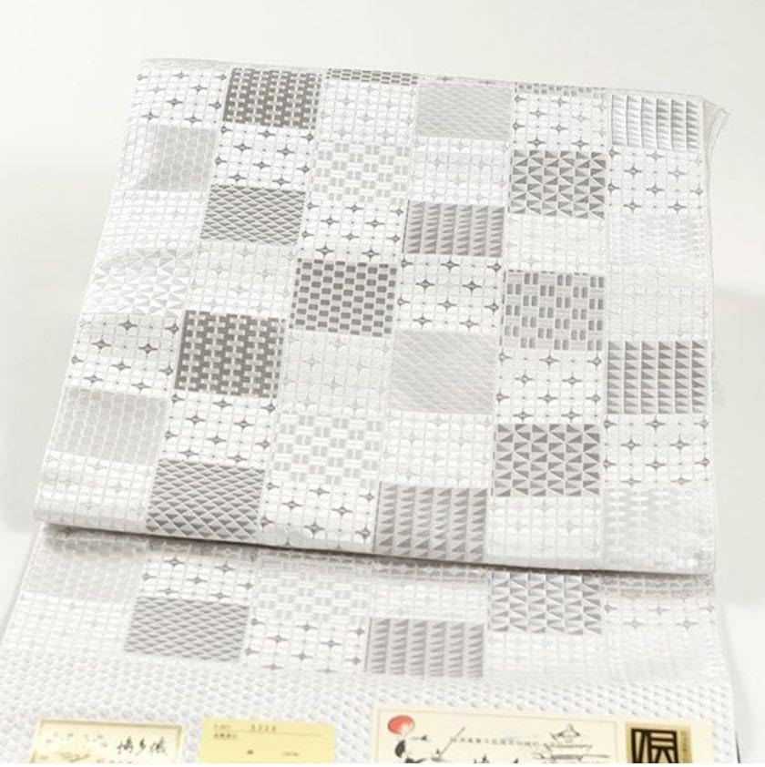本場筑前博多織 名古屋帯 八寸 正絹 着物 RO-1593 訳あり】本場筑前