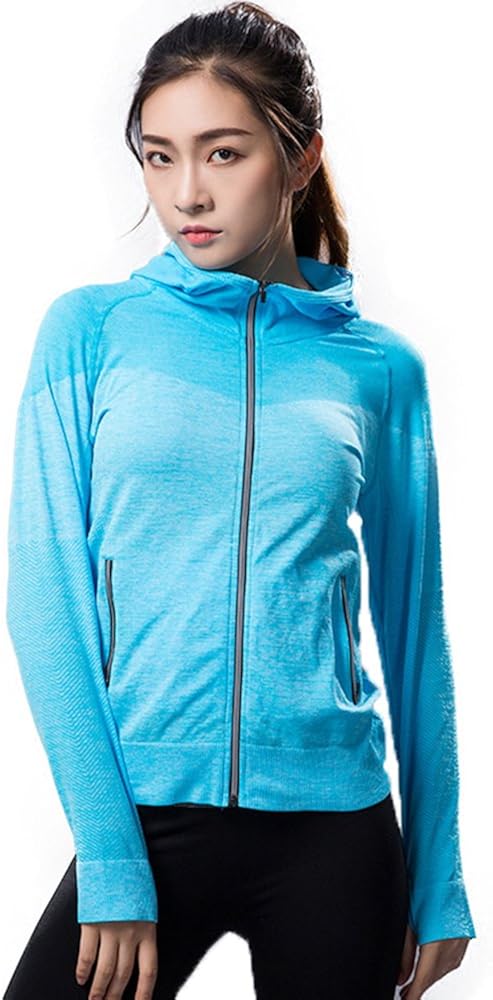 Women's Stretchy Zip-Up Sports Jacket with Thumb Kuwait Ubuy