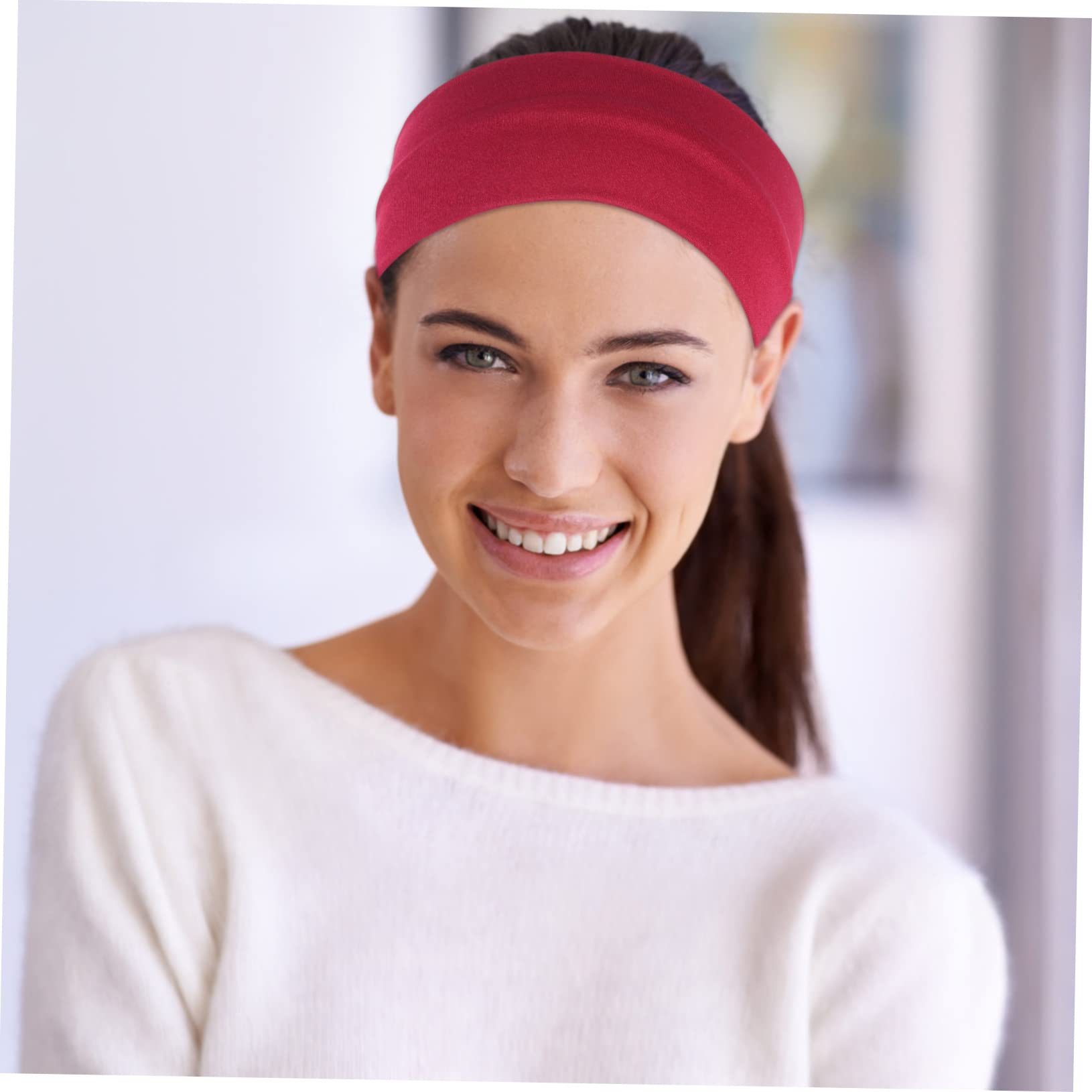 TOYANDONA Diadema Antideslizante Para Yoga Y Correr De Oscuro Banda De Sudor Elástica Y Transpirable Para Mujer Y Niña 6 Piezas X 4
