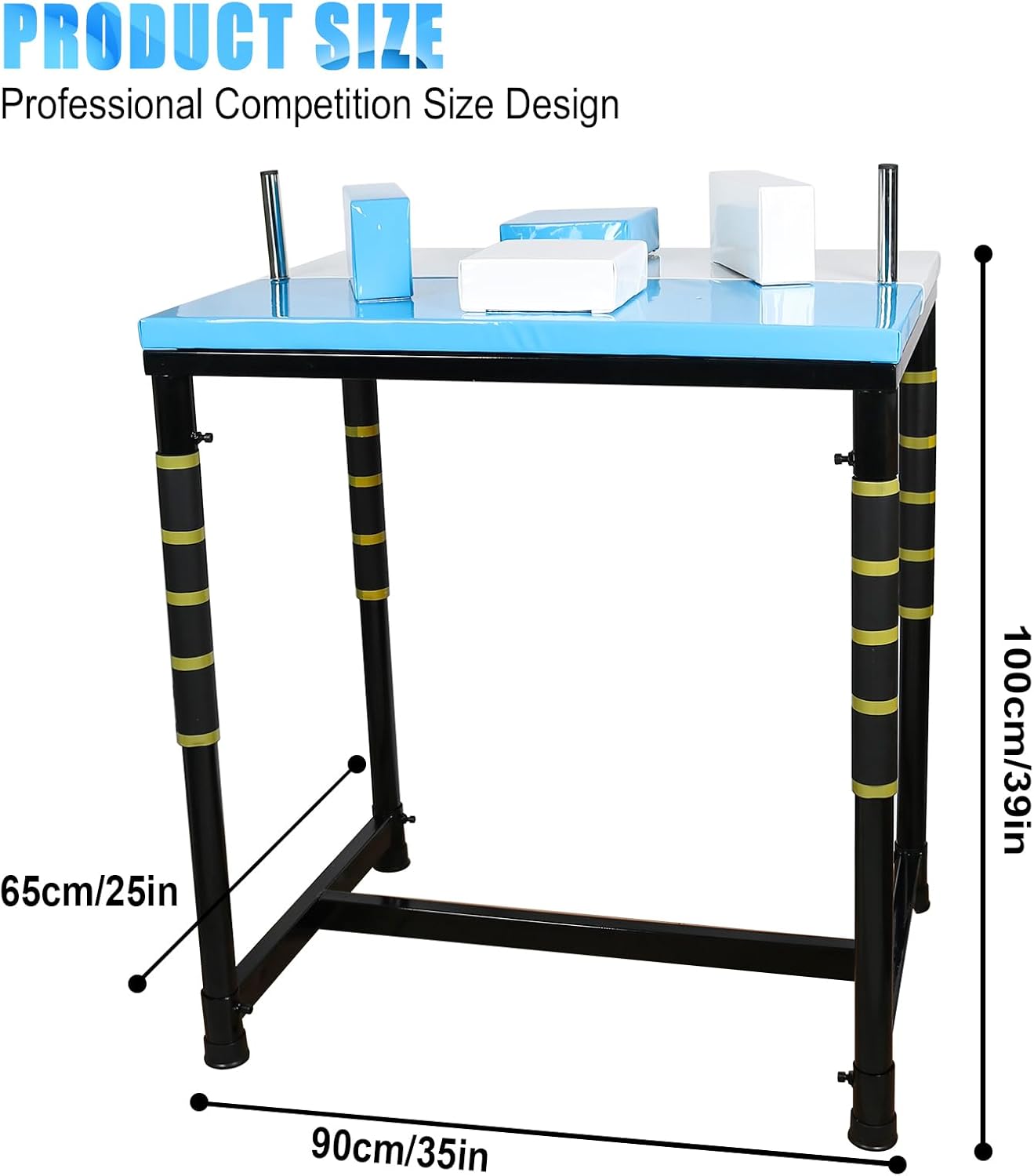 INNOLIFE Professional Arm Wrestling Battle Table, Arm Strength Training Equipment Competition Training Arm Wrestling Table for Use in Home Gym, Blue & White