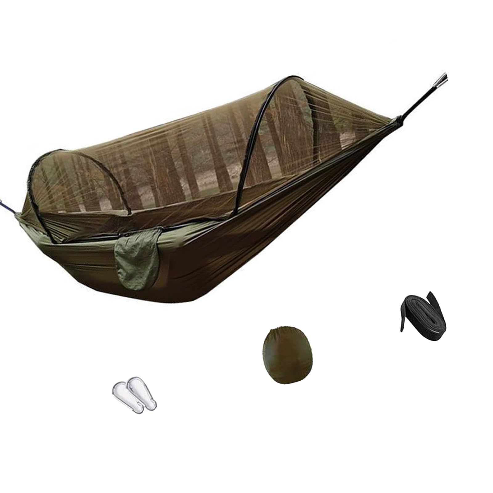 Camping Hammock with Barrier, 102.2 x 55.1 inches (260 x 140 cm), Outdoor Bed, For 2 People, Durable Fabric, Long Lasting, 550 lbs (250 kg), Load Capacity Hammock