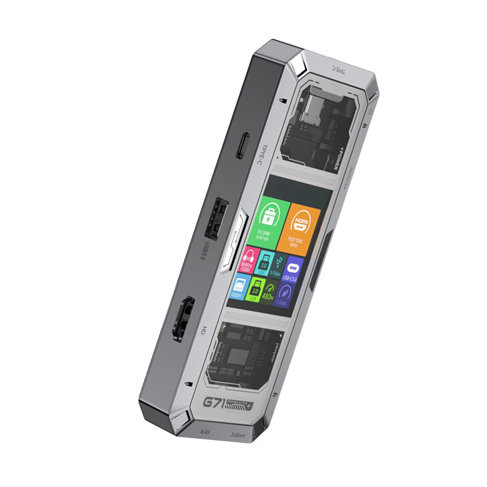 COOLHOOD Docking station USB C Adattatore multiporta PD100W Ricarica multipla Dock da 3,5 mm per Notebook Laptop C Docking