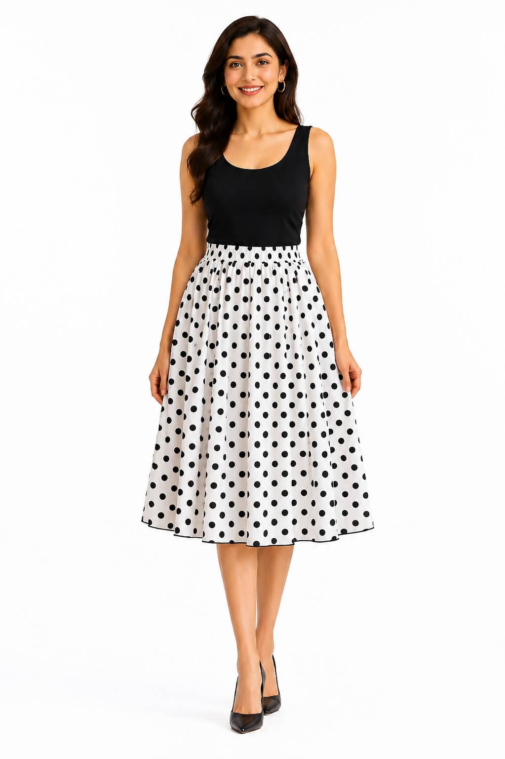 Enterprise Women’s Printed Flared Midi Skirt | High Waist A-Line Skirt | Lightweight Comfortable Casual & Everyday Wear-image-11