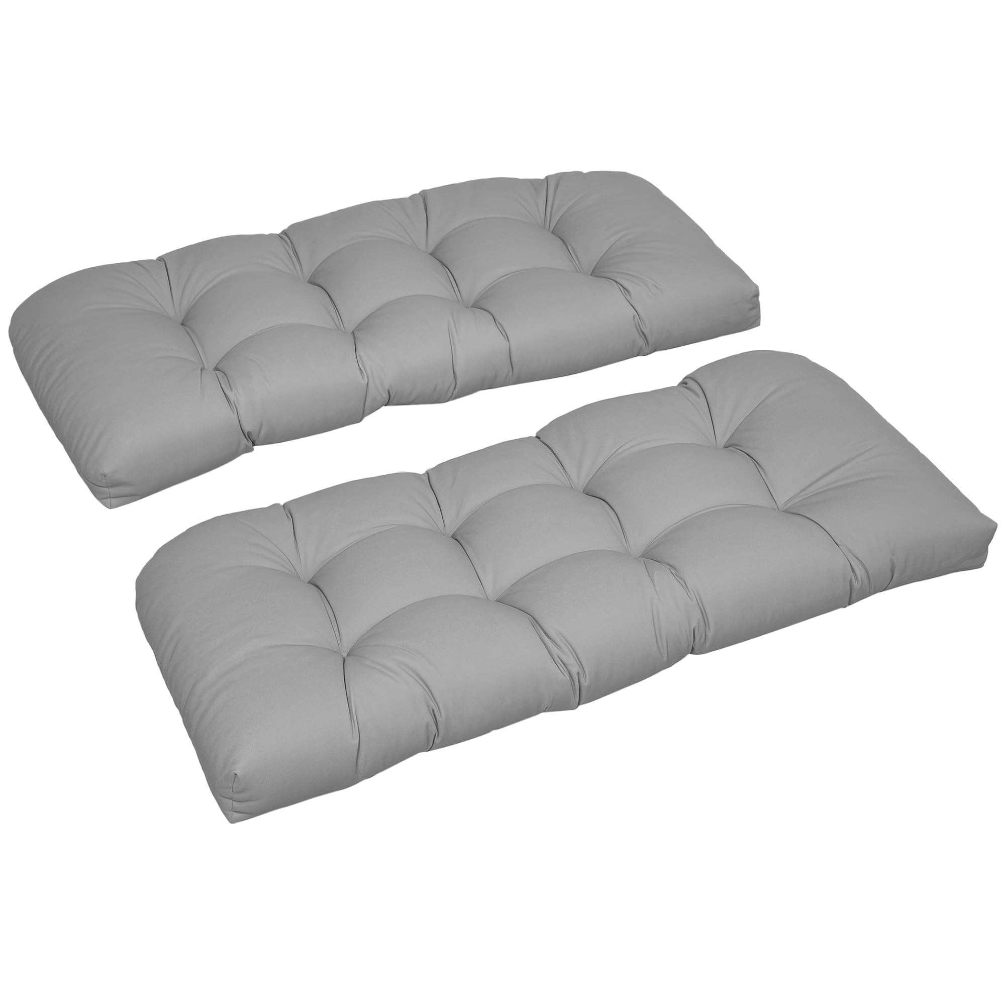 Outsunny Set di 2 Cuscini Sostitutivi Panchina 43x19x3 cm Grigio