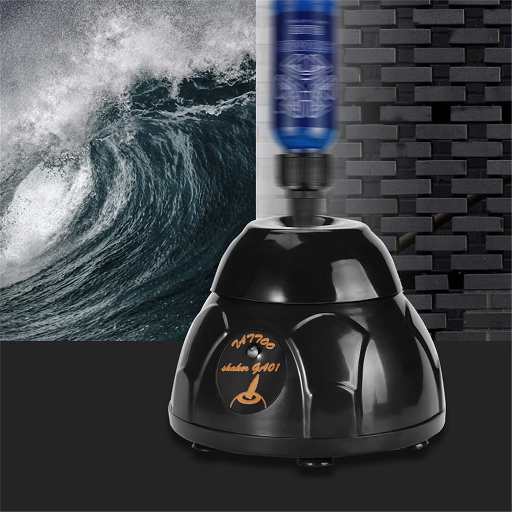 WANGCL Mini Mezclador Eléctrico Mezclador De Color De Tatuaje para Tinta Líquida Botella Polaco Agitar Esmalte De Uñas Pigmento JBQ-005 5200 RPM - Negro