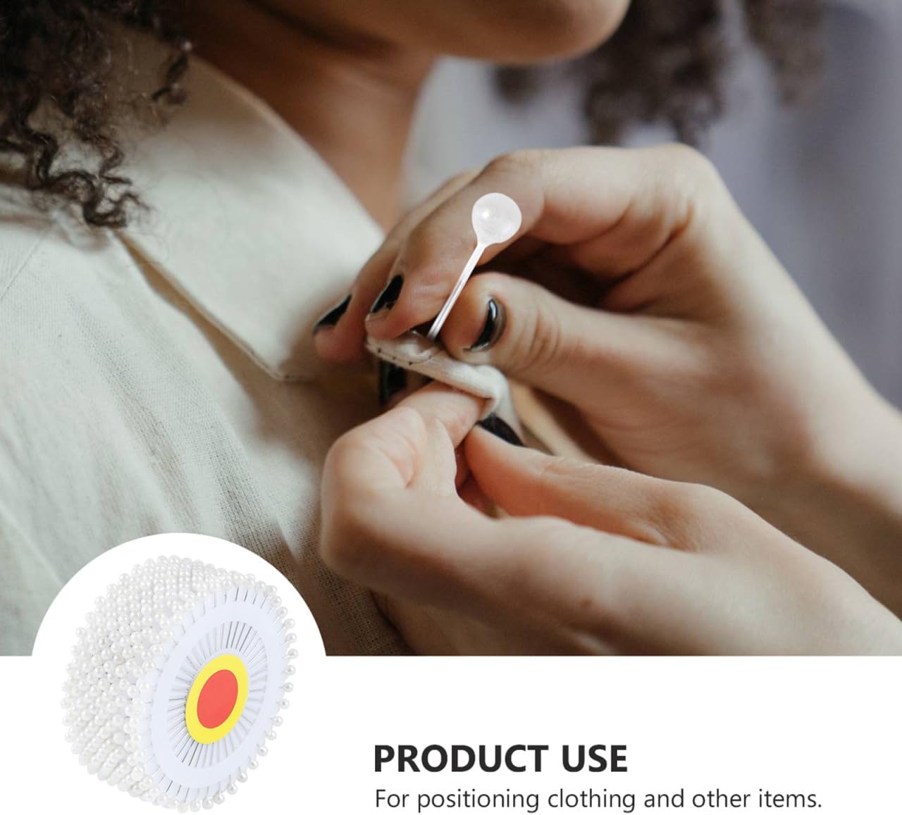 Cabilock 3mm Diameter Pearl Pins Straight Head 480pcs White Stainless Steel Pins for Handicraft Embroidery and Sewing Projects