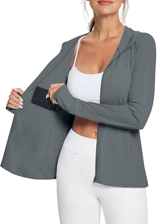 Commollis Damen Sonnenschutz Kapuzenpullover – Langärmlig Mit UV-Schutz 70+ Für Sport & Outdoor