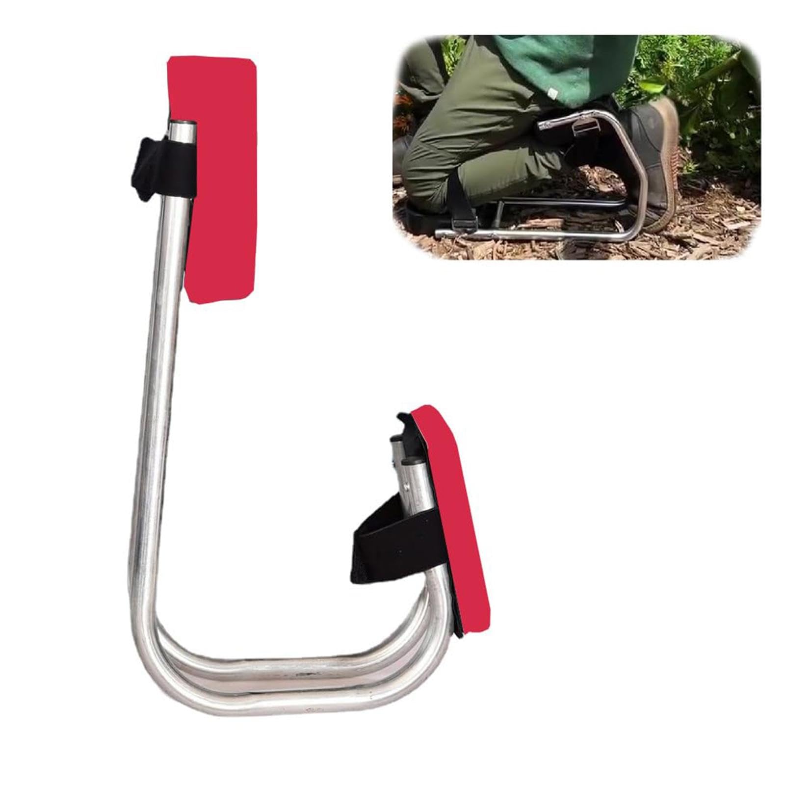 Rodilleras para Jardinería, Rodilleras para Trabajo Agrícola, Herramientas Ergonómicas para Ahorrar Trabajo, Dispositivo Agrícola Portátil para Arrodi, Rojo