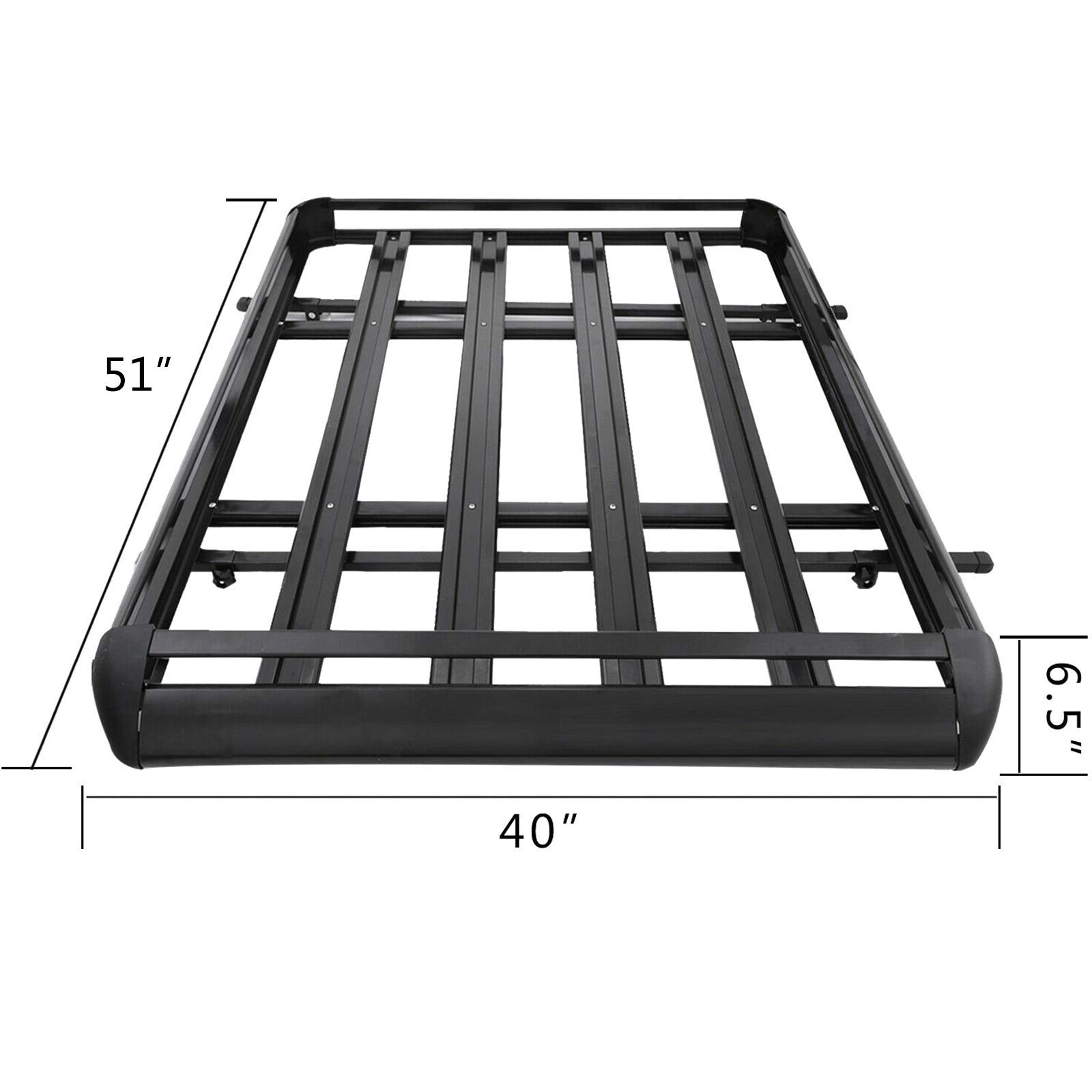 Buy VEVOR Roof Bars, 50"X 35.4"x5.5" Roof Basket, Aluminum Roof Rack