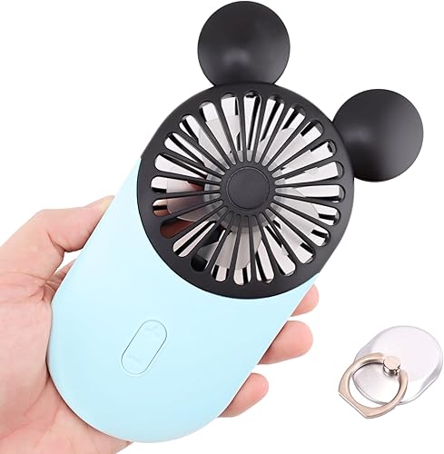 Miniatura 3 de Mini ventilador personal de Mickey, ventilador recargable USB de mano y portátil con 3 velocidades ajustables, perfecto para actividades en