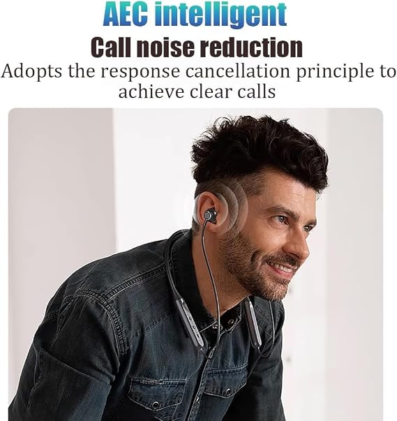 Neckband Bluetooth Headphones Wireless Earbuds Ultra-Lightweight Comfort 8H Playtime Deep Bass Headset Wireless Stereo Neckband Earphone with Microphone, for Sports/Workout/Office,Black,27g
