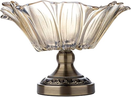 YJ Tazones de frutas de vidrio de colores, cuencos con base de vidrio, cuencos de frutas con patas, soporte decorativo de exhibición de frutas, para