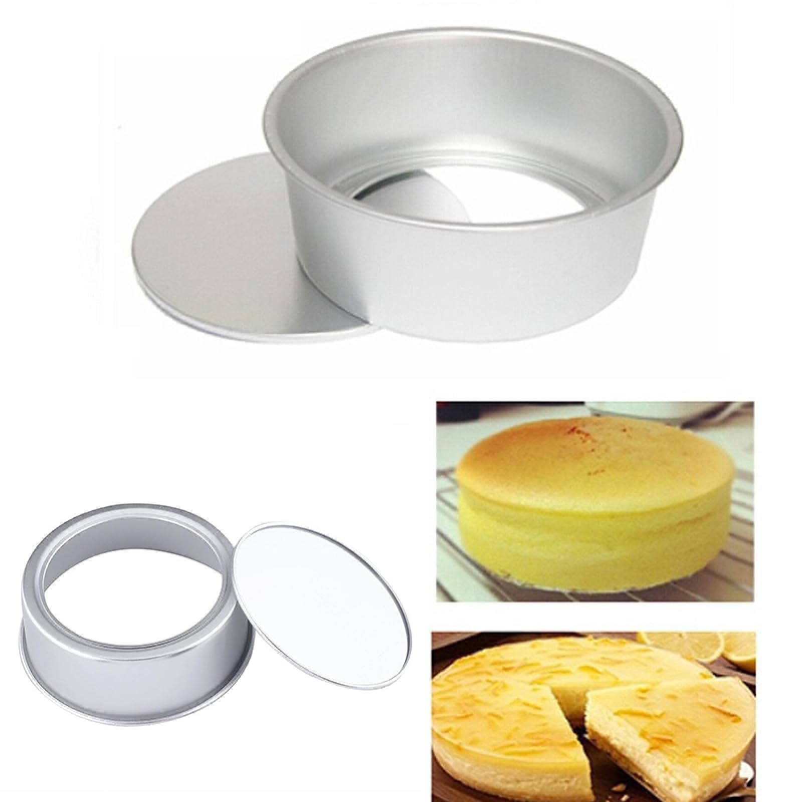 SagaSave Molde redondo de aluminio para hornear con base suelta, molde antiadherente para tartas de cumpleaños con parte inferior extraíble para cocinas, panaderías (12 pulgadas)