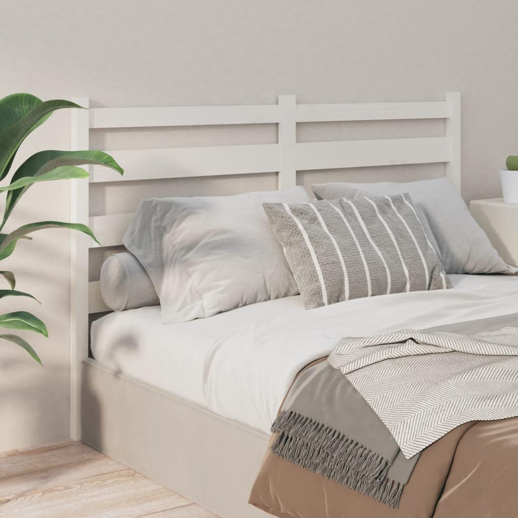 Cabecero de Cama Madera Maciza de Pino Blanco 126x4x100 cm Cabeceros Madera Cabeceira Cama Robusto Cabecero De Cama Cabezal De Cama Adecuado para Cualquier Dormitorio Diseño A La Moda