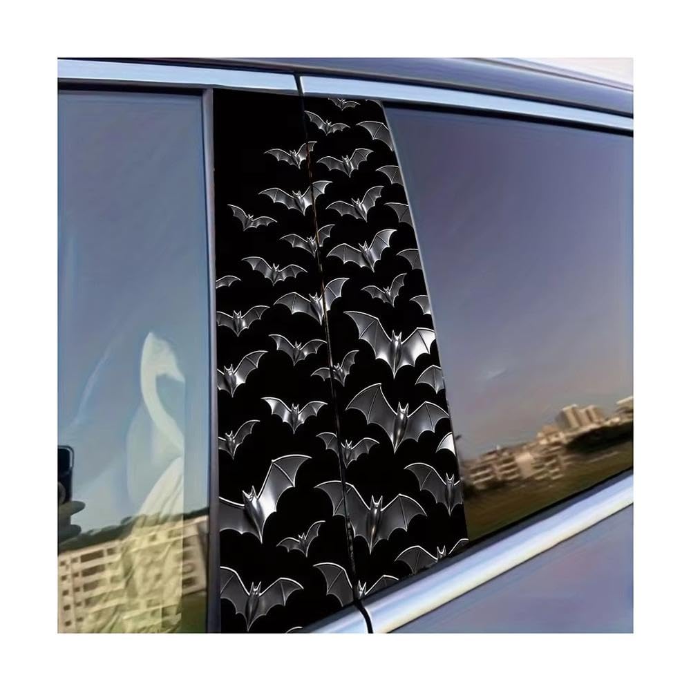 Auto Accessory 2pcs Car Center Column Decal Bats Glossy Protective Polyethylene Film