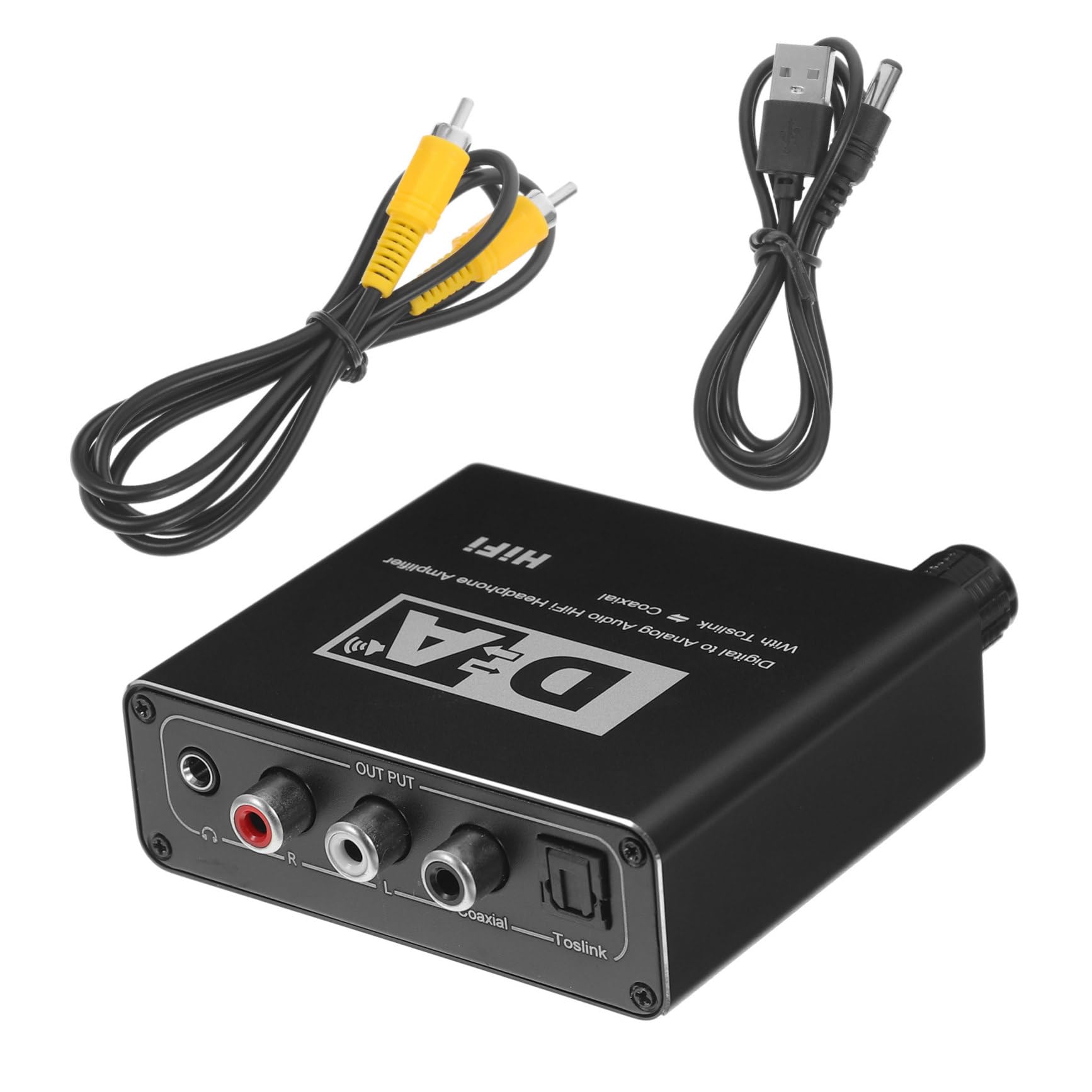 SECFOU Convertitore Digitale-analogico Audio Compatto Adattatore Portatile Per Tv e Stereo Facilita La Conversione Di Segnali Digitali Audio Analogico Include Cavi Necessari