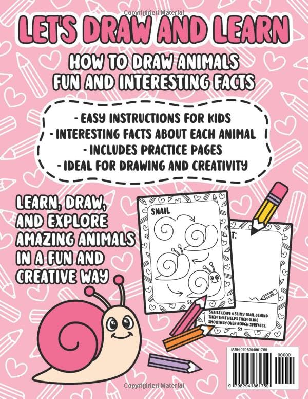 How To Draw Animals: Step-By-Step Drawing With Facts | Cute Activity And Sketchbook For Kids | Creative Learning Art Book For Girls | Ages 4-12 | Pink Edition - Image 2