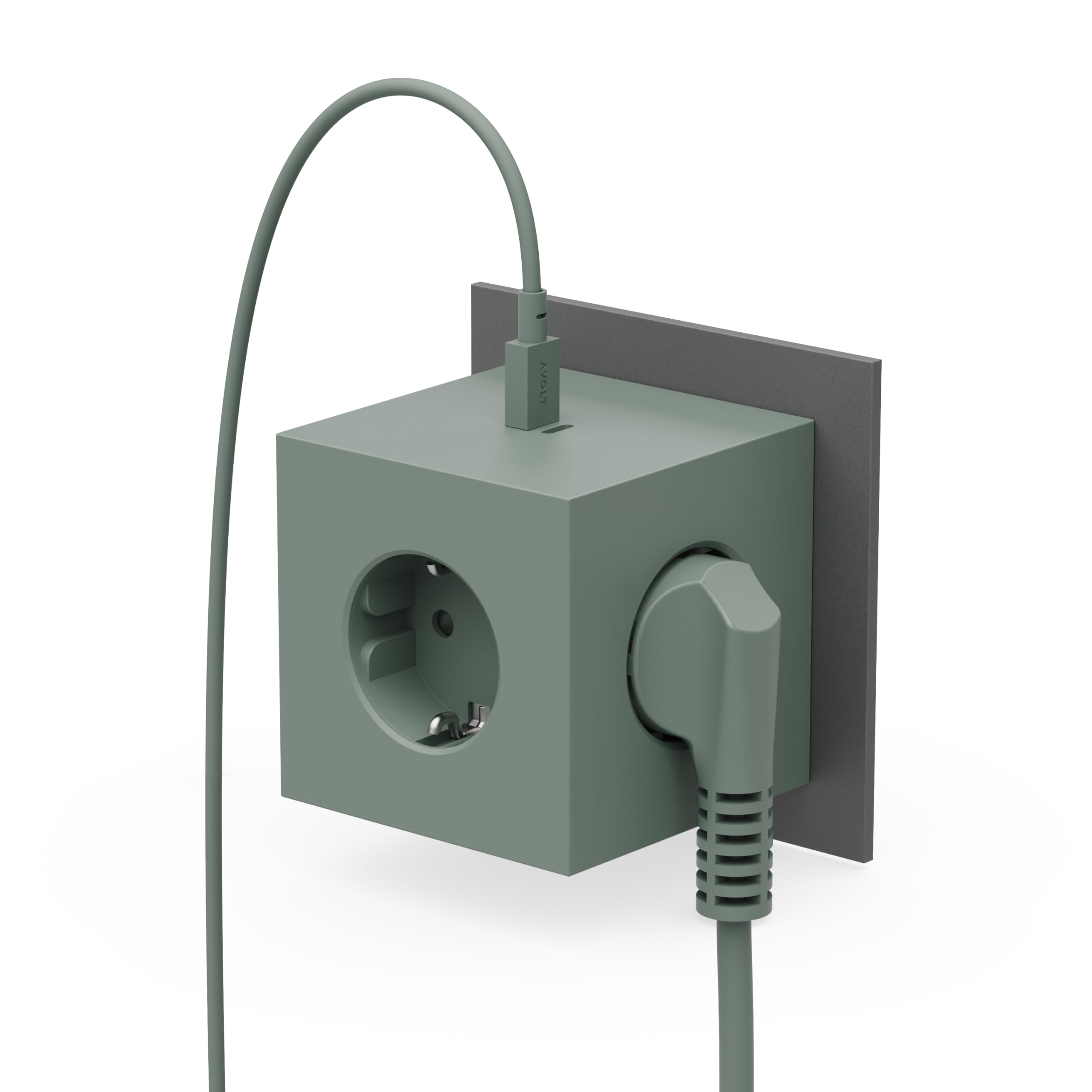 AVOLT Square 2 USB-C Adaptador Enchufe 3 Tomas USB-C 30W | Ideal para oficina, hogar y viajes
