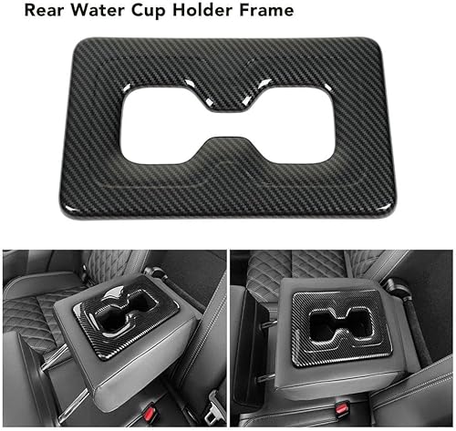 Miniatura 2 de Fit for Nissan Navara NP300 2019-2021, Car Cup Holder Trim, Durable Center Console Cup Holder Frame Cover, Carbon Fiber Pattern