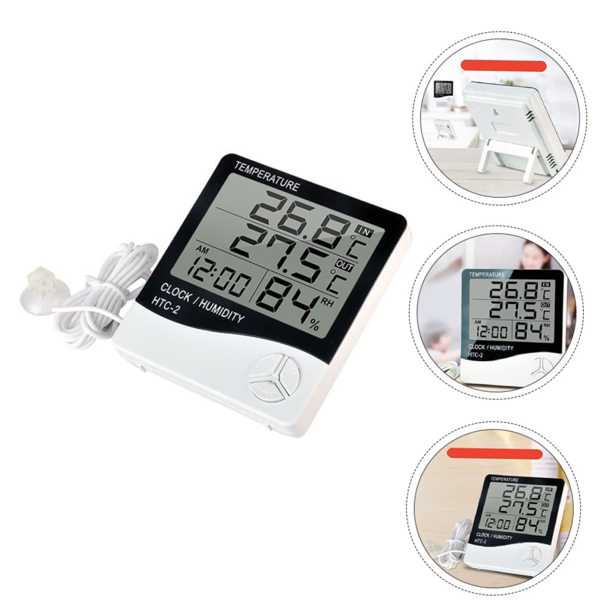 Angoily 2stücke Lcd Digital Aquarium Thermometer Mit Hygrometer Präzise Temperatur Und Feuchtigkeitsmessung Für Aquarien Und Terrarien Tragbar Klare Lcd-anzeige Ohne Batterie