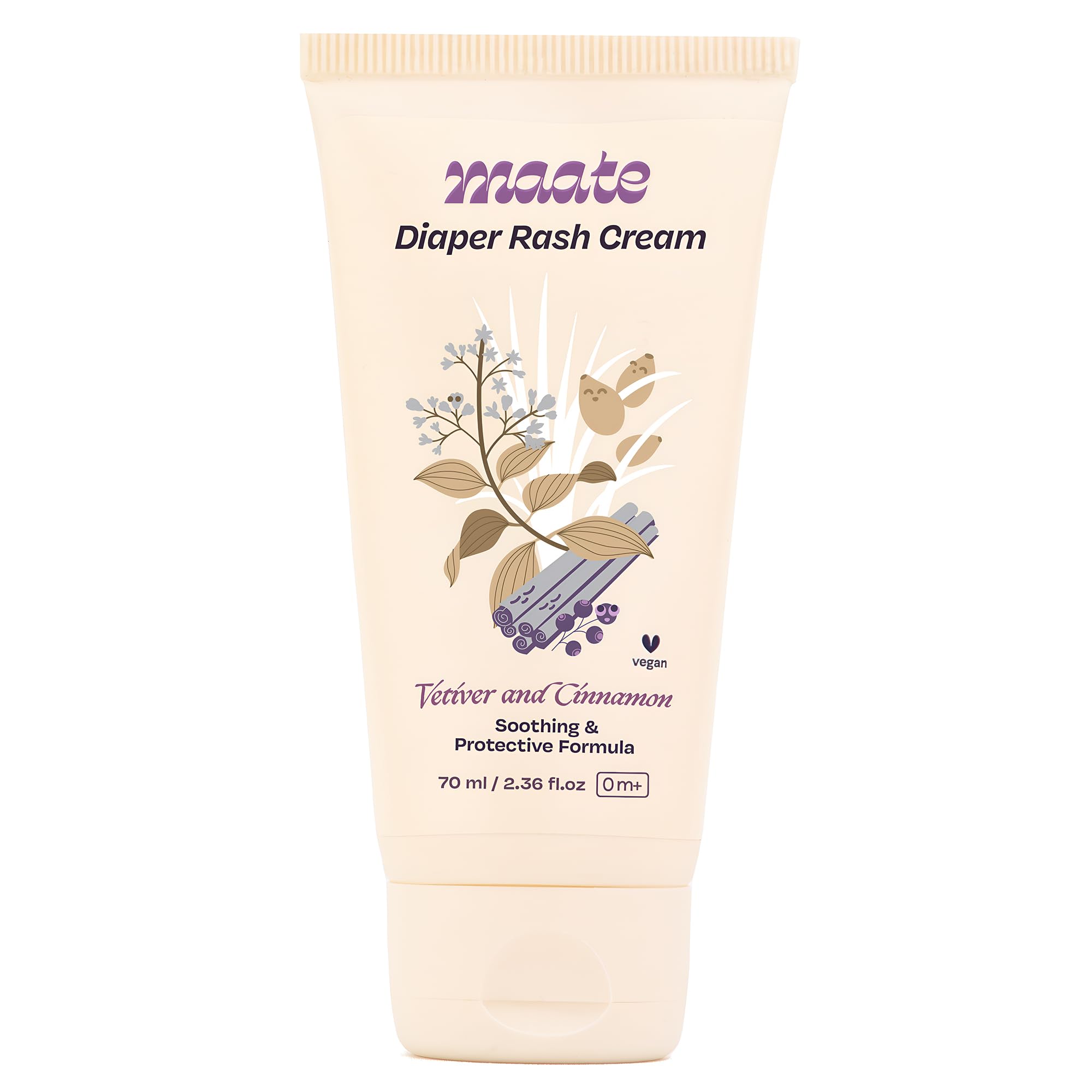 Maate Diaper Rash Cream for Baby 70ml | Enriched with Vetiver, Cinnamon, and Rosemary Oils | Treats & Heals Diaper Rashes & Infection | Diaper Cream for Baby | Pediatrician & Dermatologically Tested
