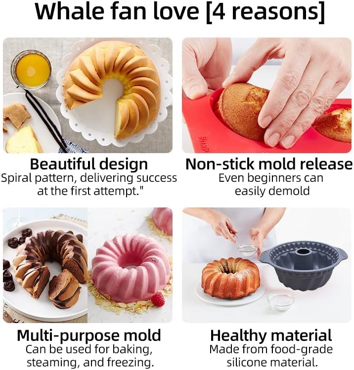 Miniatura 7 de QDCFY Molde de silicona para tartas de 10 pulgadas, multiusos, fácil de desmoldar, resistente al calor y al frío