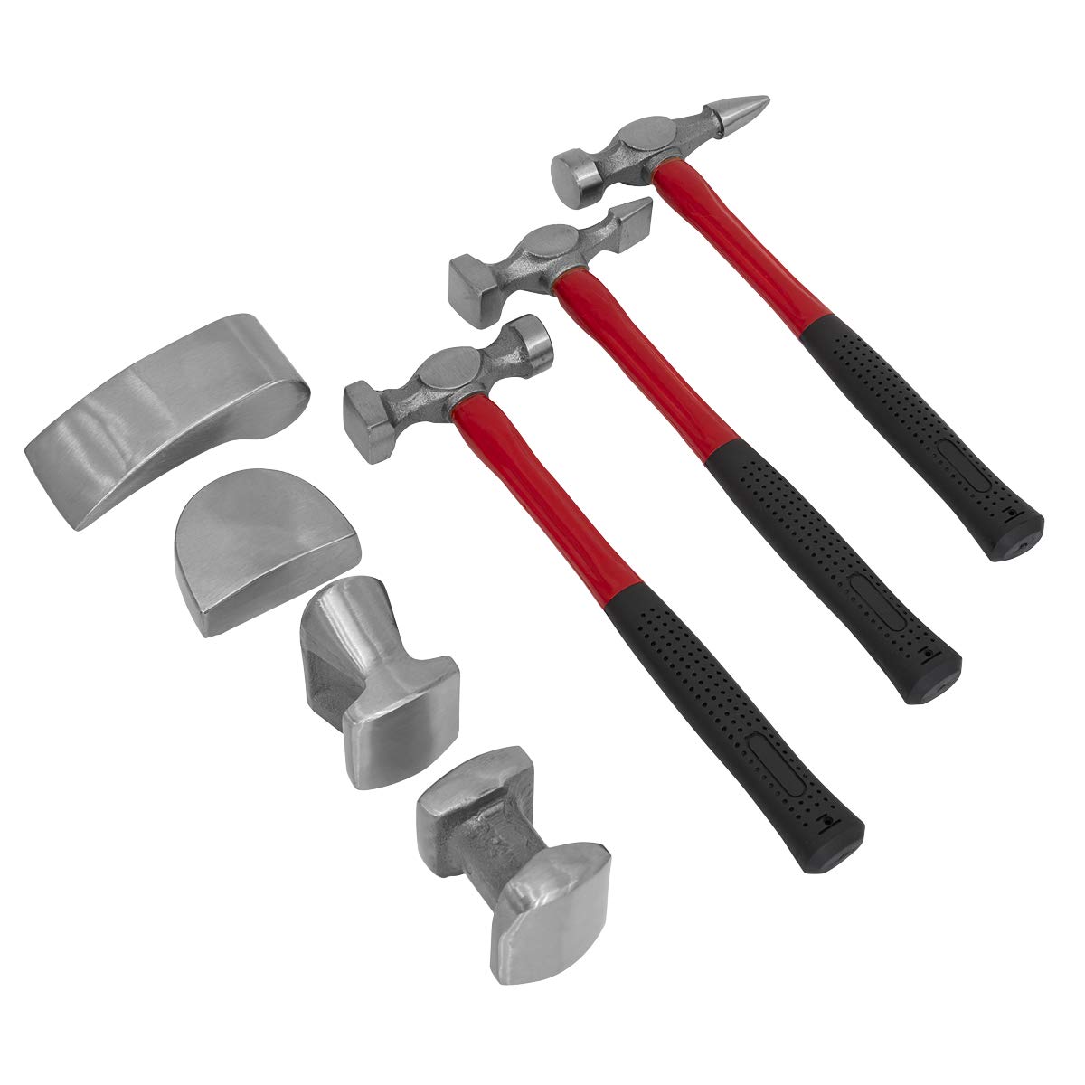Sealey Cb707 Panel Beating Set 7Pc Drop-Forged Fibreglass Shafts, White, 88mm x 369mm x 267mm