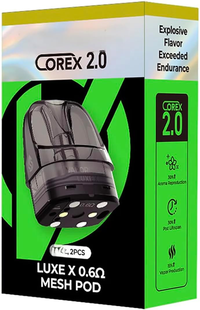 Luxe - X Replacement Pods, Compatible Vaporesso Luxe-x Kits, XR Max Kits. Pack Of 2. No Nicotine.(0.6 Ohm)