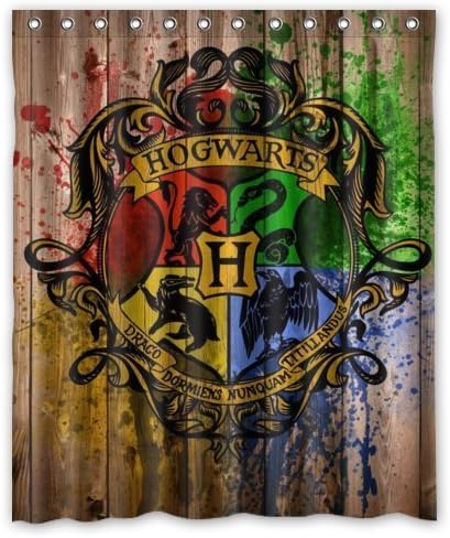Custom Harry Potter Hogwarts Wood Logo Pattern Design Waterproof Polyester Fabric Shower Curtain,Bathroom decor 60"x72"