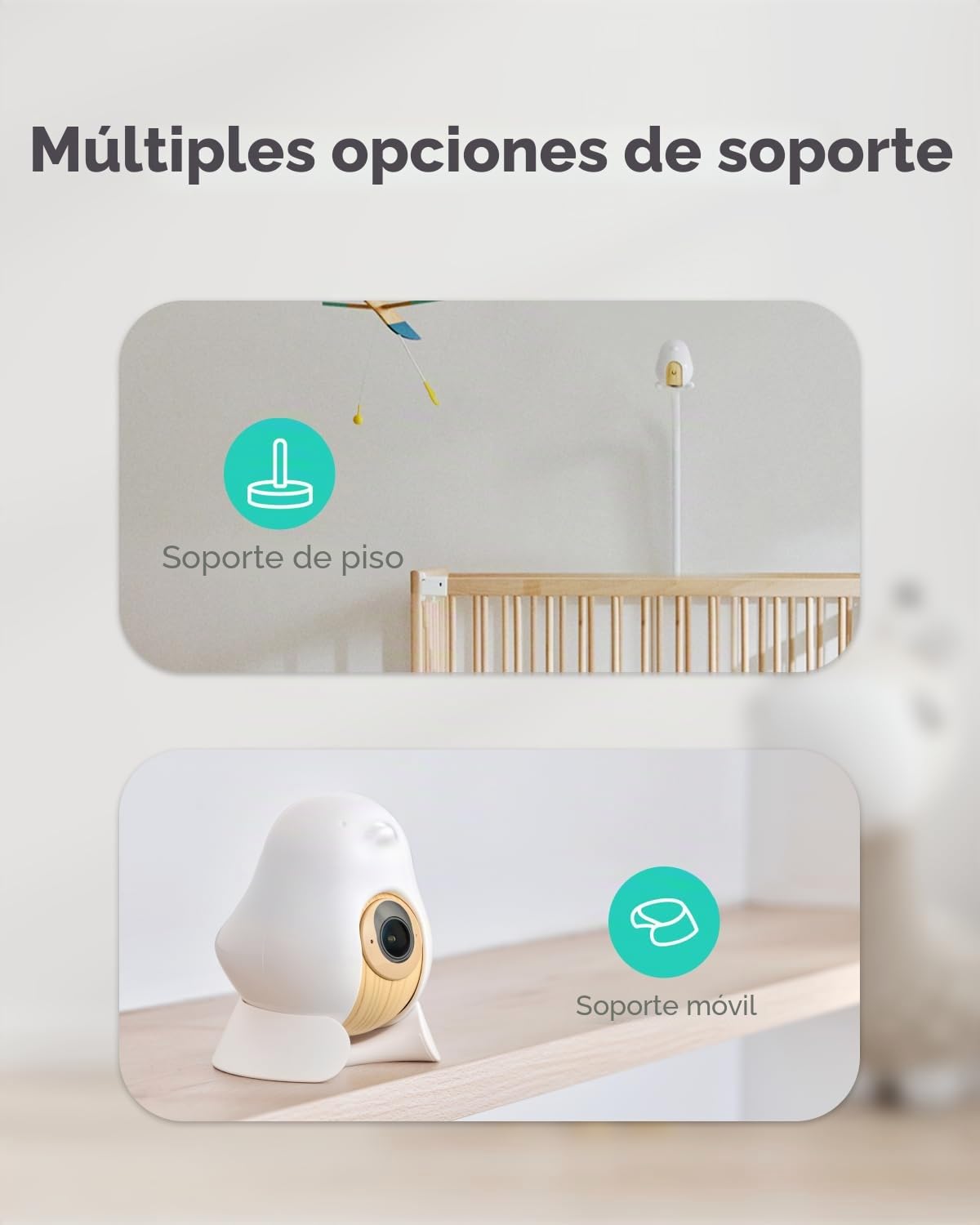 CüboAi CuboAi Smart Baby Monitor 3 with Floor Stand, 2.5K QHD Night Vision WiFi Camera, 2-Way Audio, Temperature & Humidity Sensor, Lullabies, Sleep Safety Alerts for Covered Face, App Control