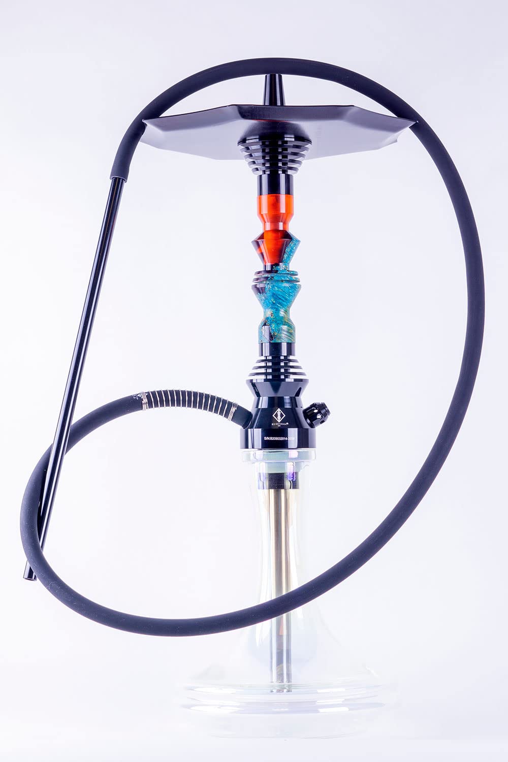 B2 Hookah Precious Cut Collection Volcano Blue Stabilized Wood