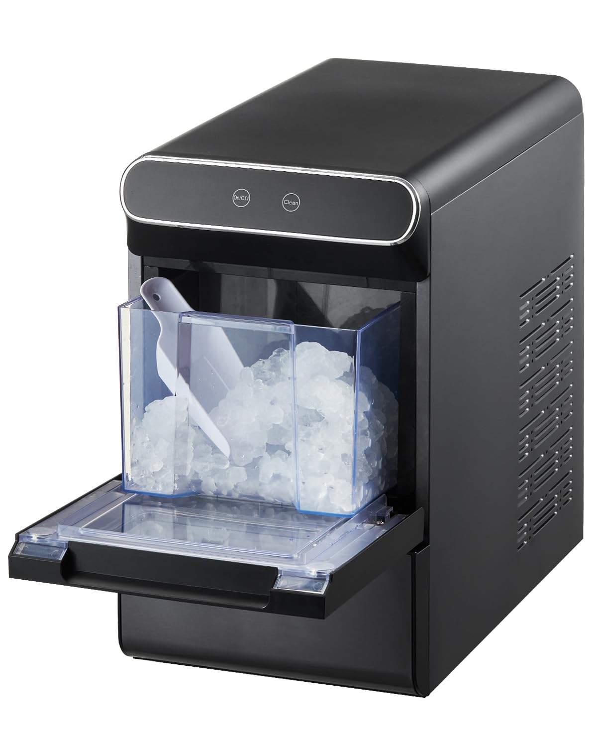 VEVOR Nugget Ice Maker, 37lbs/24h, With Self Cleaning, With Ice Scoop And Basket, Stainless Steel Ice Machine With Convenient Ice Transfer For Home Kitchen Office on Fridge.com - View 1