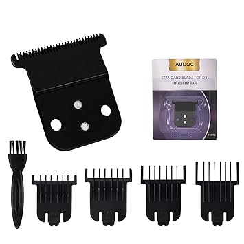 Professional SlimLine Pro Li Trimmer Replacement Blade Comfort Edge T-Blade Set 32105 D-7 D-8 for Hair Clipper/Trimmer,Ceramic blade + Sliver Steel Blade ?Black)