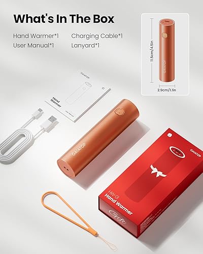 Miniatura 7 de Gaiatop Calentadores de manos recargables, calentador de bolsillo portátil eléctrico, calentador de manos recargable, terapia de calor, grandes