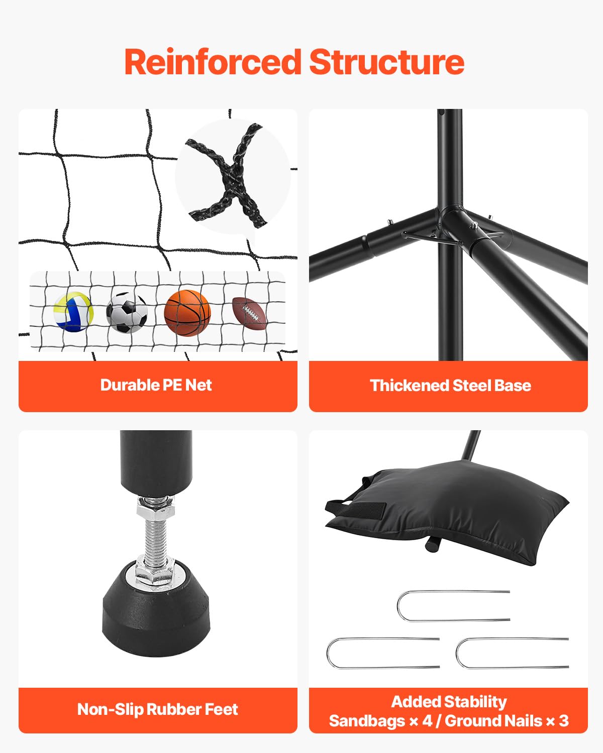 VEVOR Sistema de red de entrenamiento de voleibol, 8 x 11/12 x 11 pies/práctica de lanzamiento/práctica de pinchos/red de 14, estación de red portátil, fácil configuración para interiores y exteriores