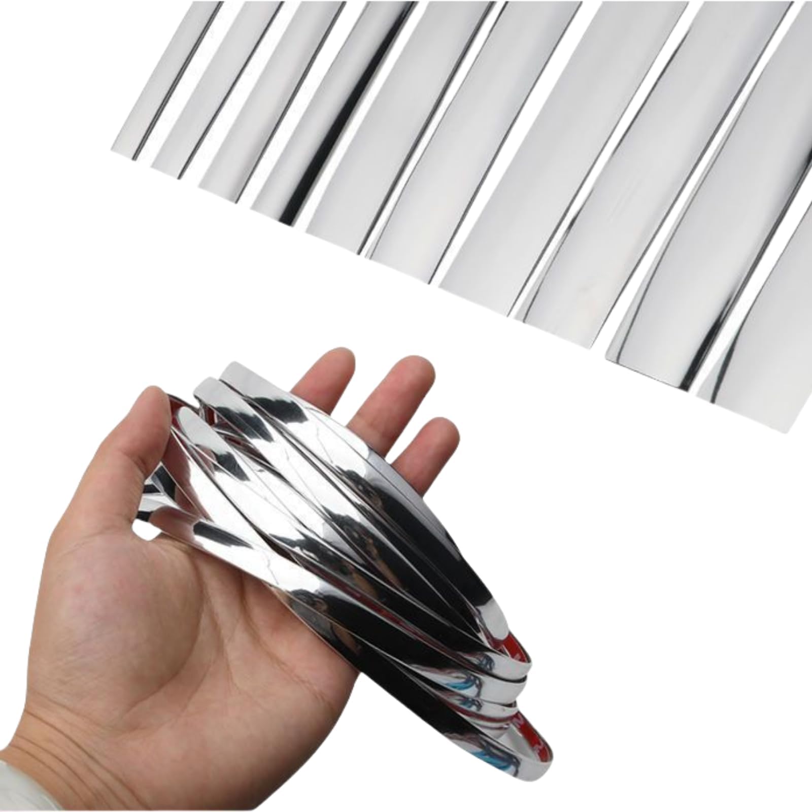 9.8 Ft Car Chrome Trim Molding，self Adhesive，Shiny Window Body Parts，Scratch-Proof Molduras Grand Marquis Accessories，for Car Door (Size:(Width: 1-3/16 inch (30mm), Length: 9.8Ft),Color:Chrome Silver)