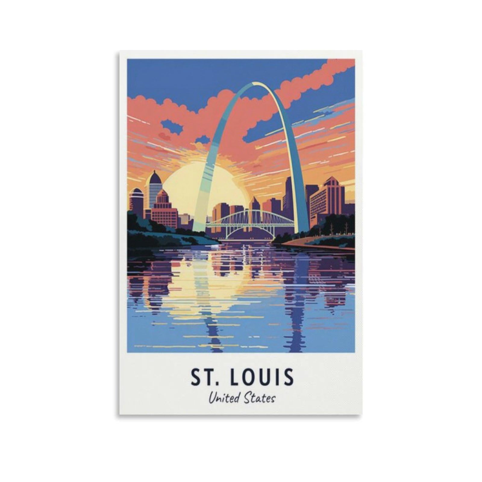 151WALL St Louis Travel Print Canvas Wall Art Home Room Decor Poster Picture 12x18inch(30x45cm)