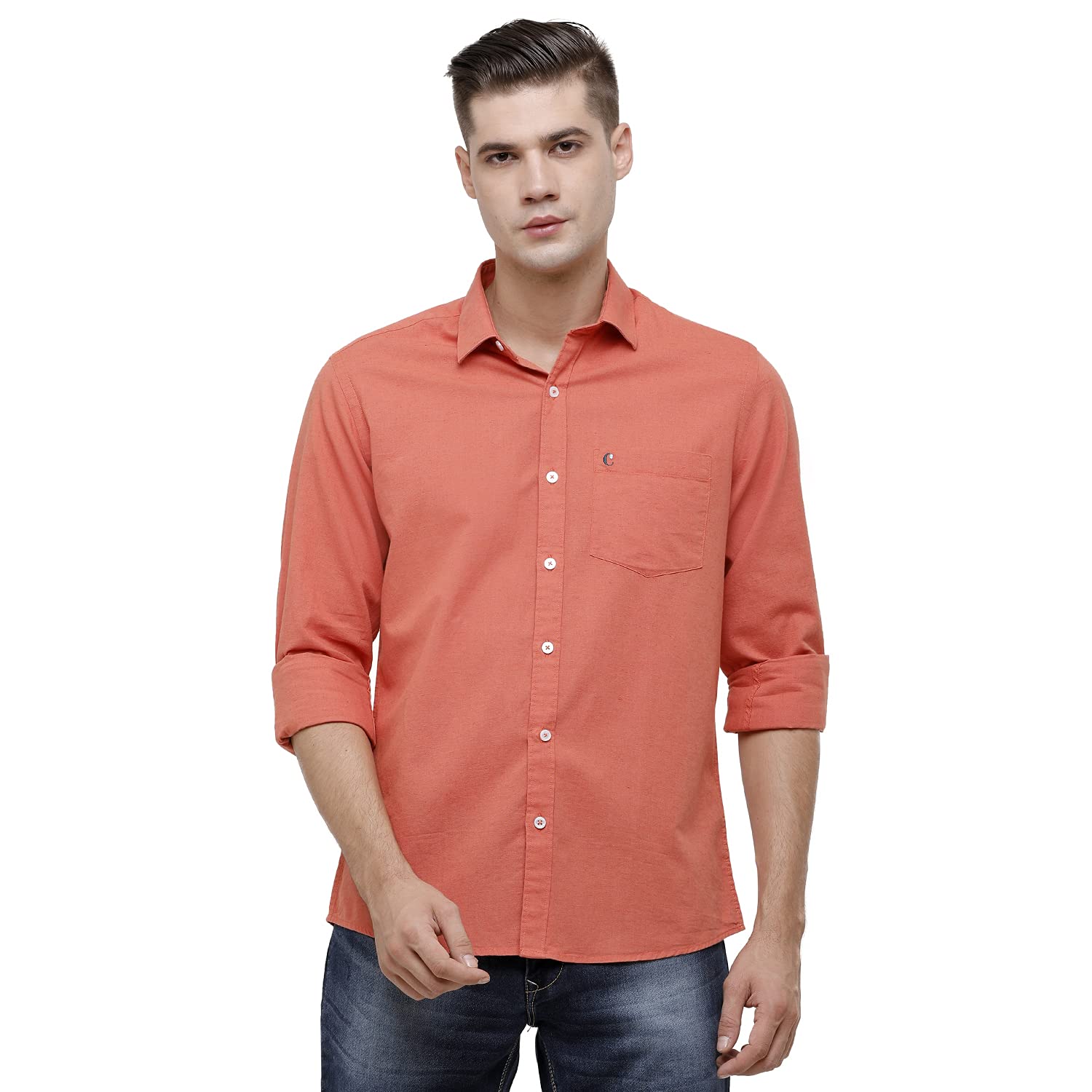 Red Solid Regular Fit Casual Shirt