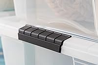 Vista 4 de IRIS USA Contenedor de plástico de 53 cuartos de galón, grande y de plástico, organizador de suministros para manualidades con pestillo de cierre