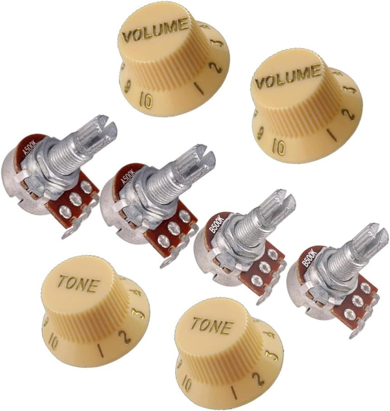 HYCYYFC Potentiometer Set of 4 A500K, B500K Short Split
