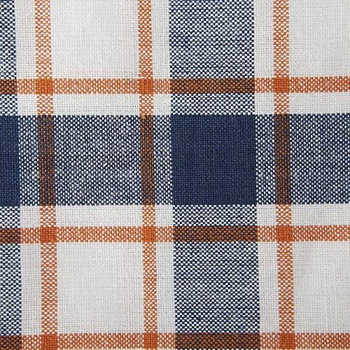 DII Autumn Farmhouse Plaid, Cotton, Blue & Orange, 20" x 20" (Set of 6), 50.8 x 50.8 cm (Set of 6) - Image 4