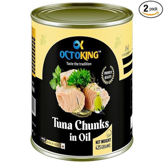 Octoking Canned Tuna Chunks in Oil, 425g Pack of 2
