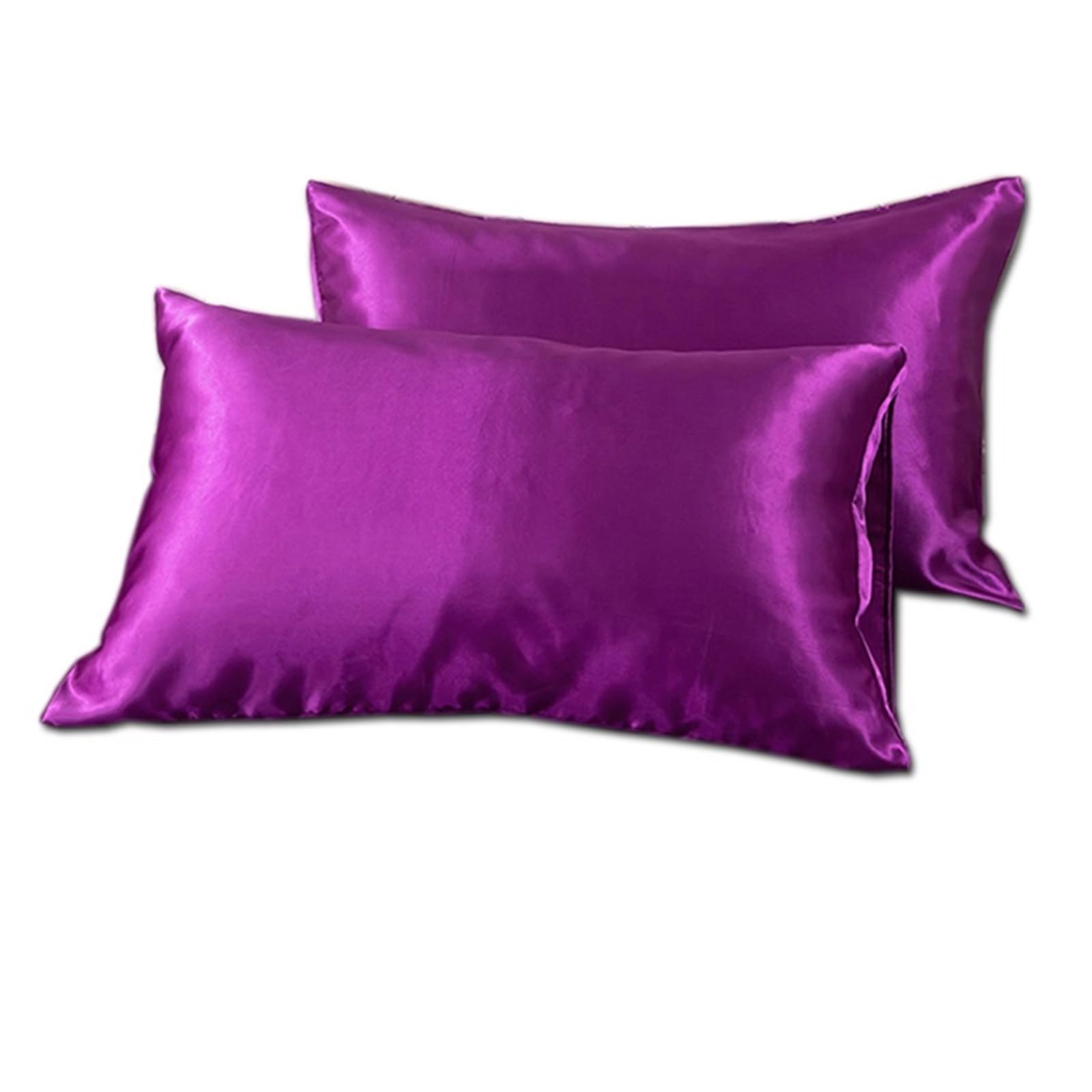 Silk Pillowcase Stain Pillowcase Silky Soft Pillow Cover(Purple,50x75cm)