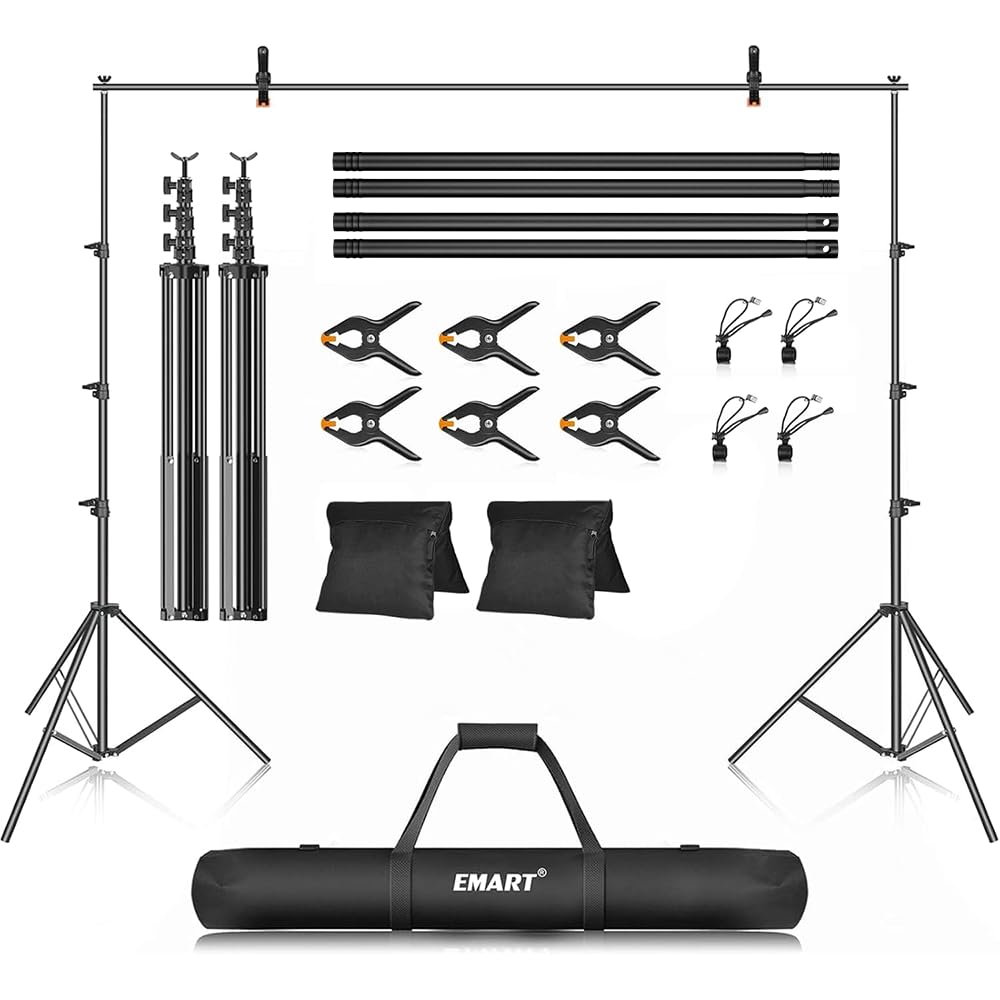 EMART Photo Backdrop Stand kit, 10 x 12 ft Back Drop Adjustable Frame for Photography, Photoshoot Banner Background Support Holder for Parties Dectoration