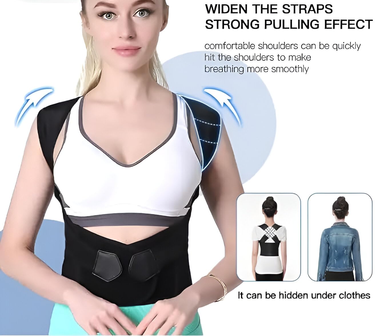 GROWTOP neoprene Posture Corrector Belt For Men & Women | Back Pain Relief Posture Corrector | Shoulder, Back Support Belt | Back Straightener Brace For Spine | Clavicle Support | Universal Size - Image 7 thumbnail